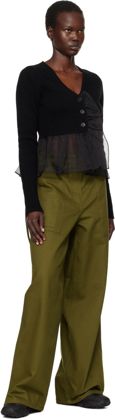Sweater Cecilie Bahnsen Ruffle Trim Cropped Cardigan Sort | 4.24KNI52001 PHLOX CARDIGAN, 3