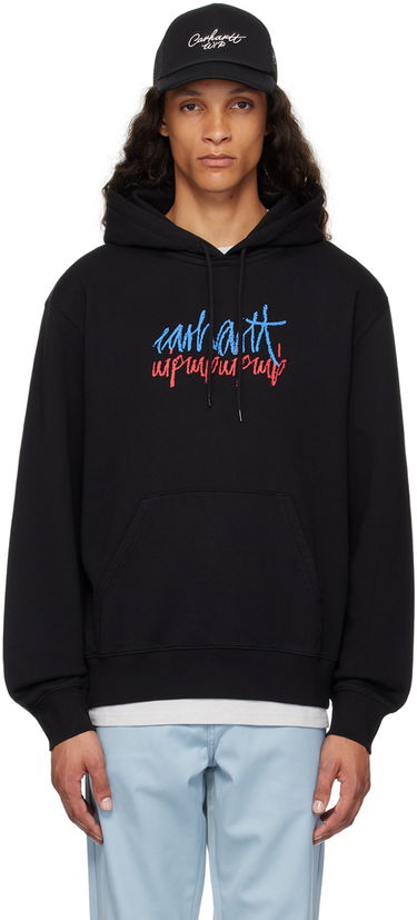 Sweatshirt Carhartt WIP Stereo Script Black Hoodie Sort | I033624, 0