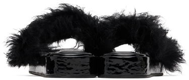 Tilbehør BY FAR BY FAR Shana Furry Slides Sort | 22FWSAHSBLTOS, 1