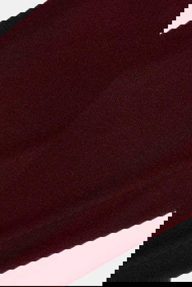 Tørklæde MAISON KITSUNÉ Wool Fringe Scarf with Logo Patch Bourgogne | PW06200WB0028, 2