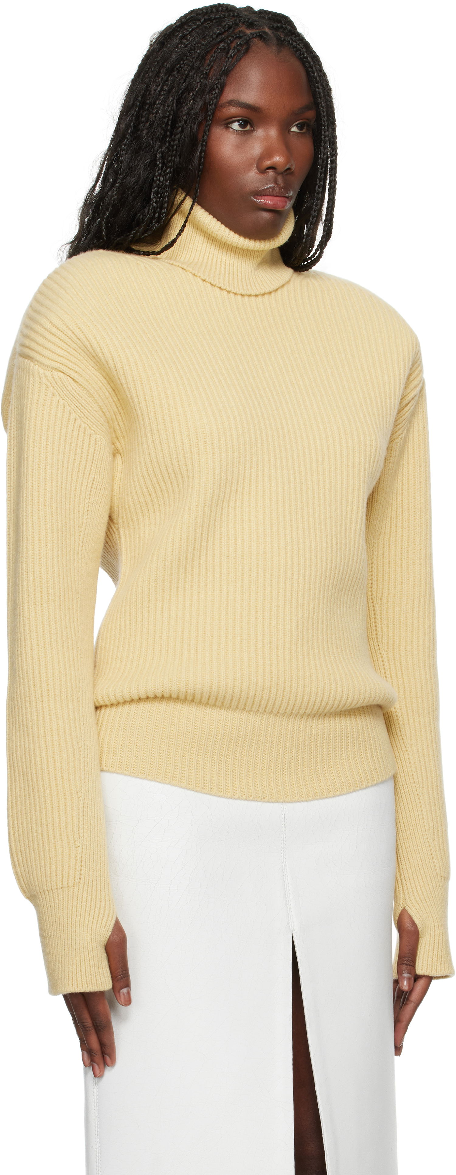 Sweater Stella McCartney Long-Sleeve Turtleneck Sweater Gul | 6K08703S2528, 1