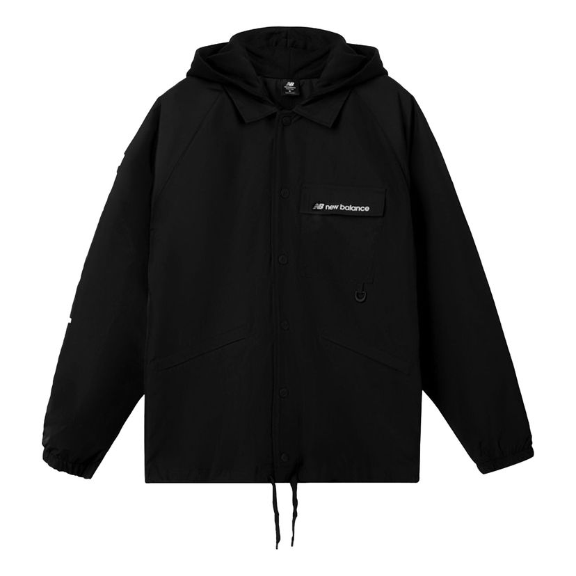 Vindjakke New Balance Hooded Windbreaker Sort | AMJ03305-BK