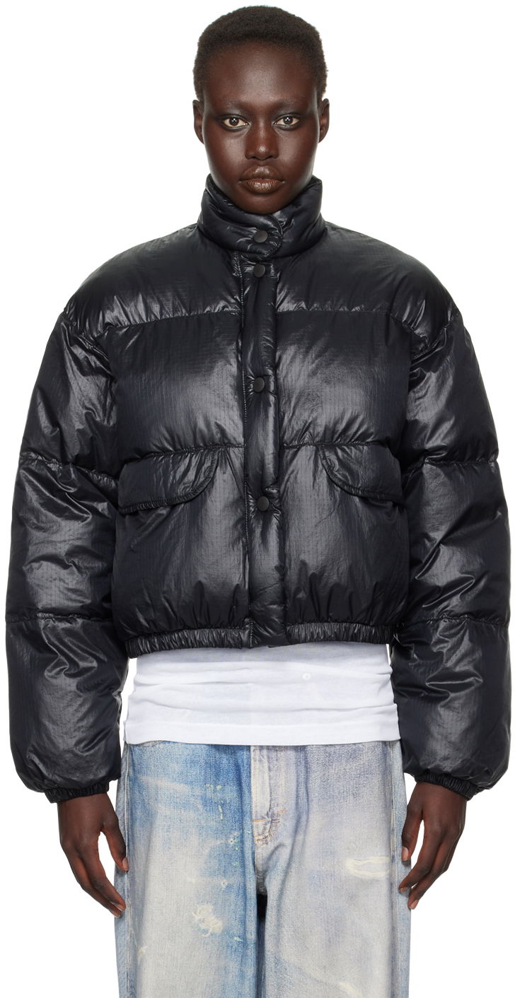 Puffer jakke OUR LEGACY OUR LEGACY Cropped Inhale Puffa Down Jacket Sort | W4241CB