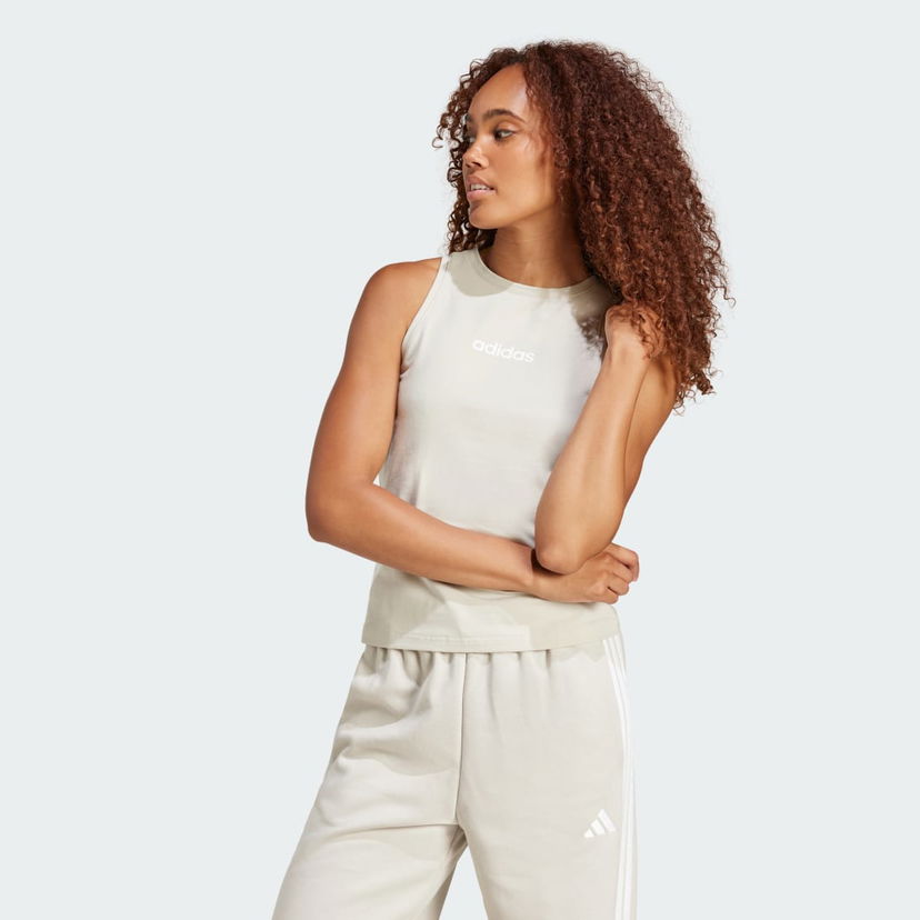 Tanktop adidas Performance Essentials Slim-Fit Cotton Tank Top Beige | JC5790