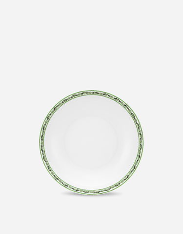 Home decor Dolce & Gabbana Set of 2 Porcelain Soup Plates With Green Floral Print Grøn | TC0S05TCALIUV028, 2