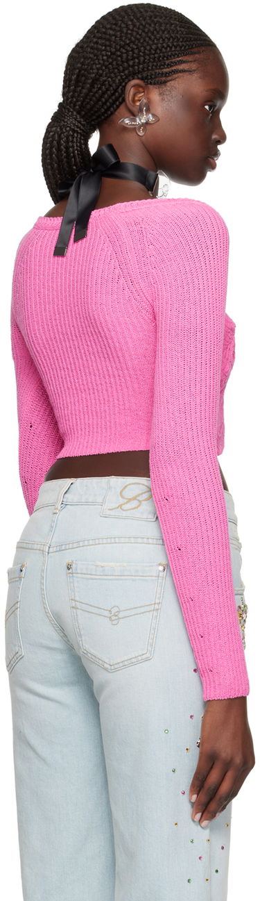Crop top Blumarine Embroidered Cropped Cardigan Lyserød | P422M450A, 2