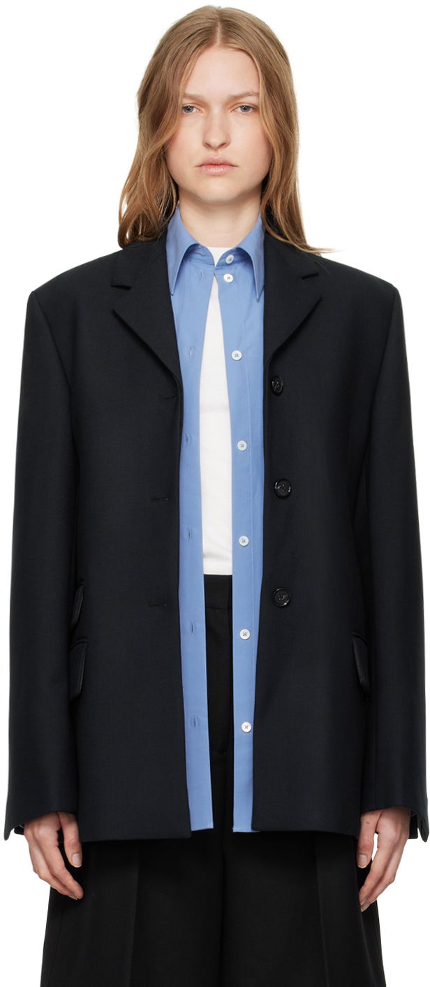 Jakke TOTEME TOTEME Straight Single-Breasted Blazer Sort | 244-WRZ0045-FB0061, 0