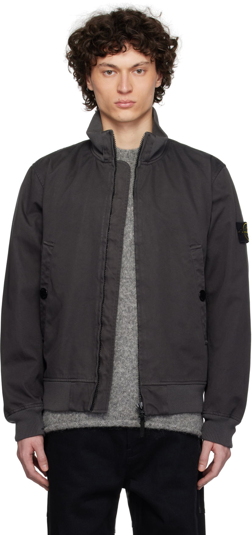 Bomberjakke Stone Island Stone Island Raso Gommato 3L Bomber Jacket Grå | K1S15 4100012 S0034