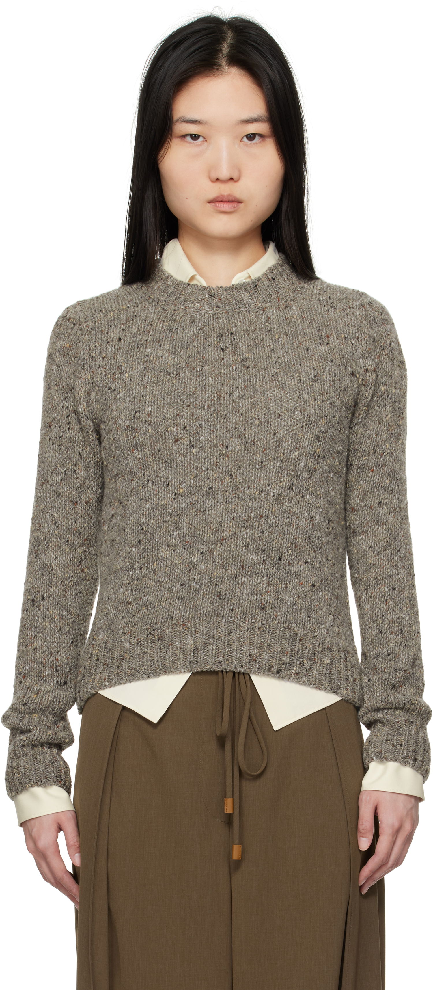 Sweater &Daughter &Daughter Arden Donegal Crewneck Sweater Grå | H2008M, 0