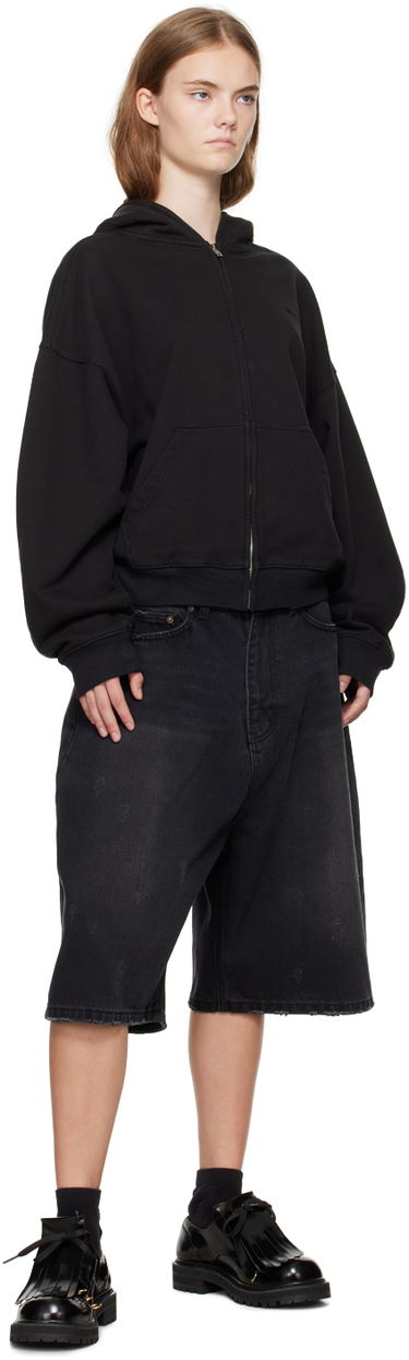 Sweatshirt We11done We11done Cropped Zip-Up Hoodie Sort | WD-TJ2-24-853-U-BK, 3