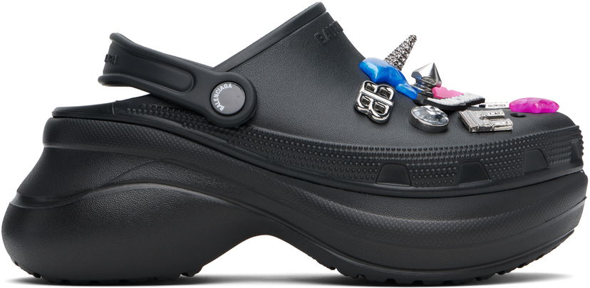 Tøj Balenciaga Balenciaga Crocs Edition Jibbitz Mules Sort | 720762 W0FOW