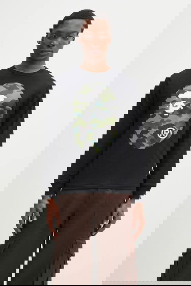 T-shirt BAPE A Bathing Ape 1St Camo Big Ape Head Long Sleeve T-Shirt Sort | 1K80111018, 0
