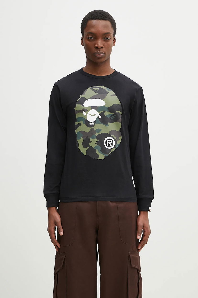 T-shirt BAPE A Bathing Ape 1St Camo Big Ape Head Long Sleeve T-Shirt Sort | 1K80111018