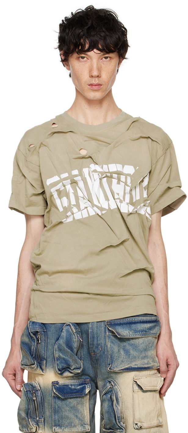 T-shirt Who Decides War Who Decides War 'Gianthood' Distressed Graphic T-Shirt Beige | 1110140022FW24, 0