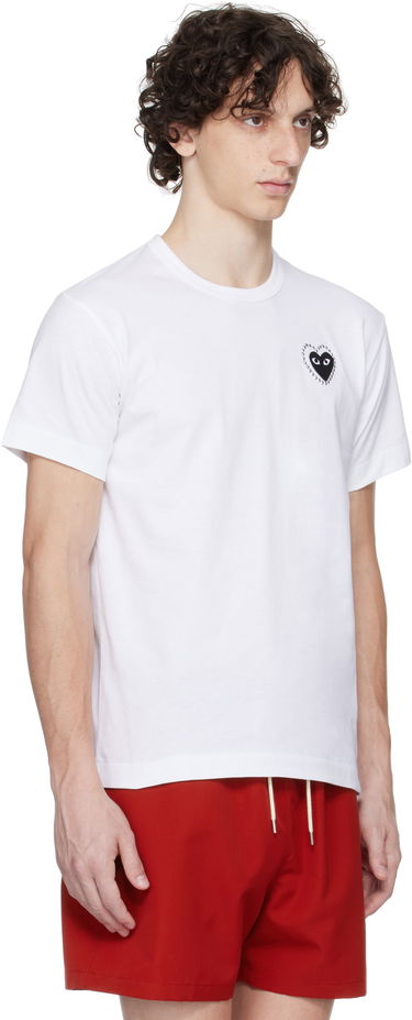 T-shirt Comme des Garçons PLAY Metal Stone Emblem Heart T-Shirt Hvid | AX-T802-051, 4
