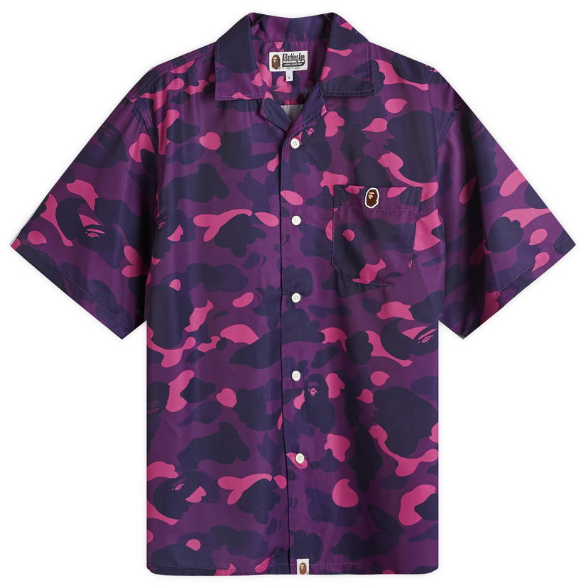Skjorte BAPE A Bathing Ape Colour Camo One Point Vacation Shirt Lilla | 001SRK301001M-PPL