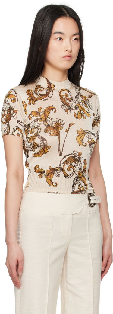 T-shirt Versace Versace Jeans Couture Barocco Lurex Knit Top Sort | E78HAFM07_ECMN45, 4