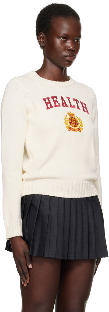 Sweater Sporty & Rich 'Health' Crest Knitted Sweater Hvid | WS065506240CR01, 1