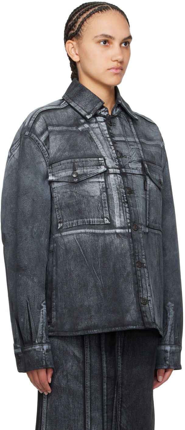 Jakke Ottolinger Ottolinger Printed Denim Jacket Grå | 1700412, 1