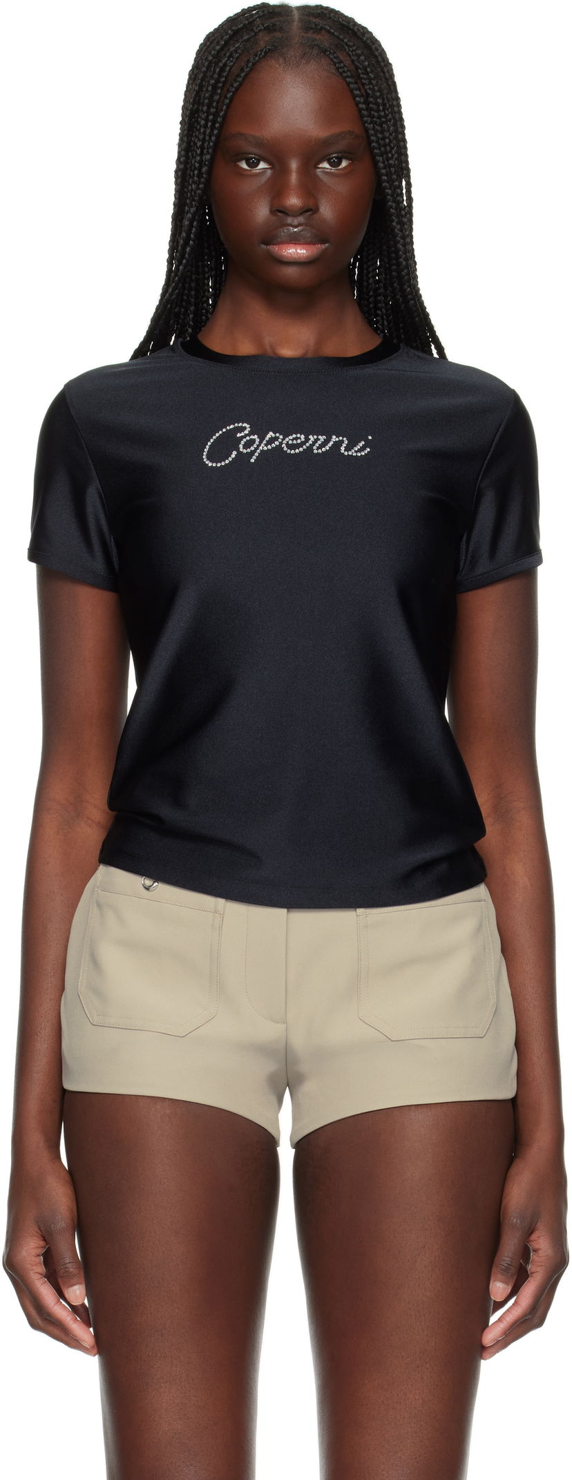 T-shirt Coperni Coperni Crystal Logo T-Shirt Sort | COPJS07CRF3023