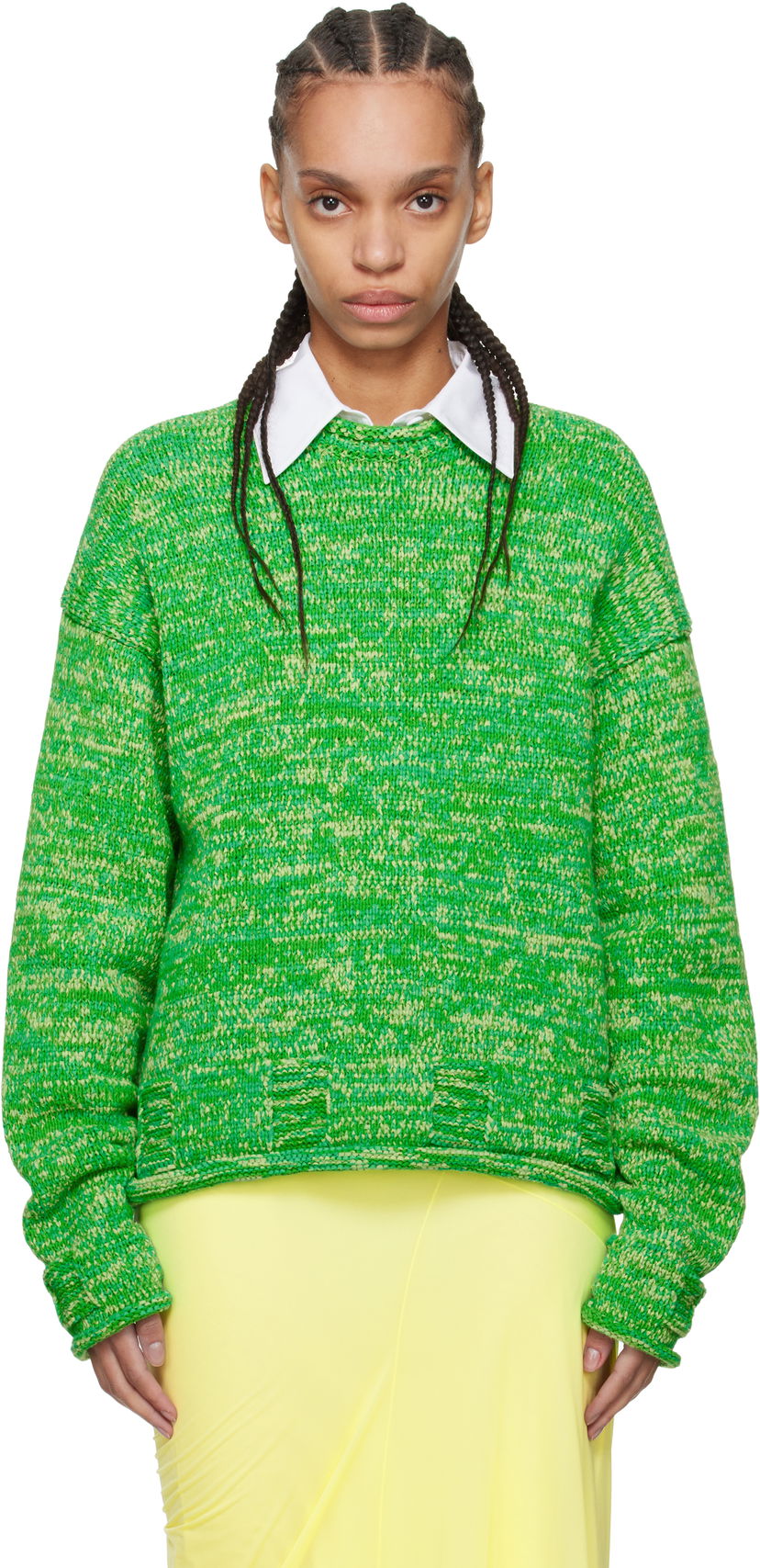 Sweater JW Anderson JW Anderson Space Dye Crewneck Sweater Grøn | KW1407-YN0409