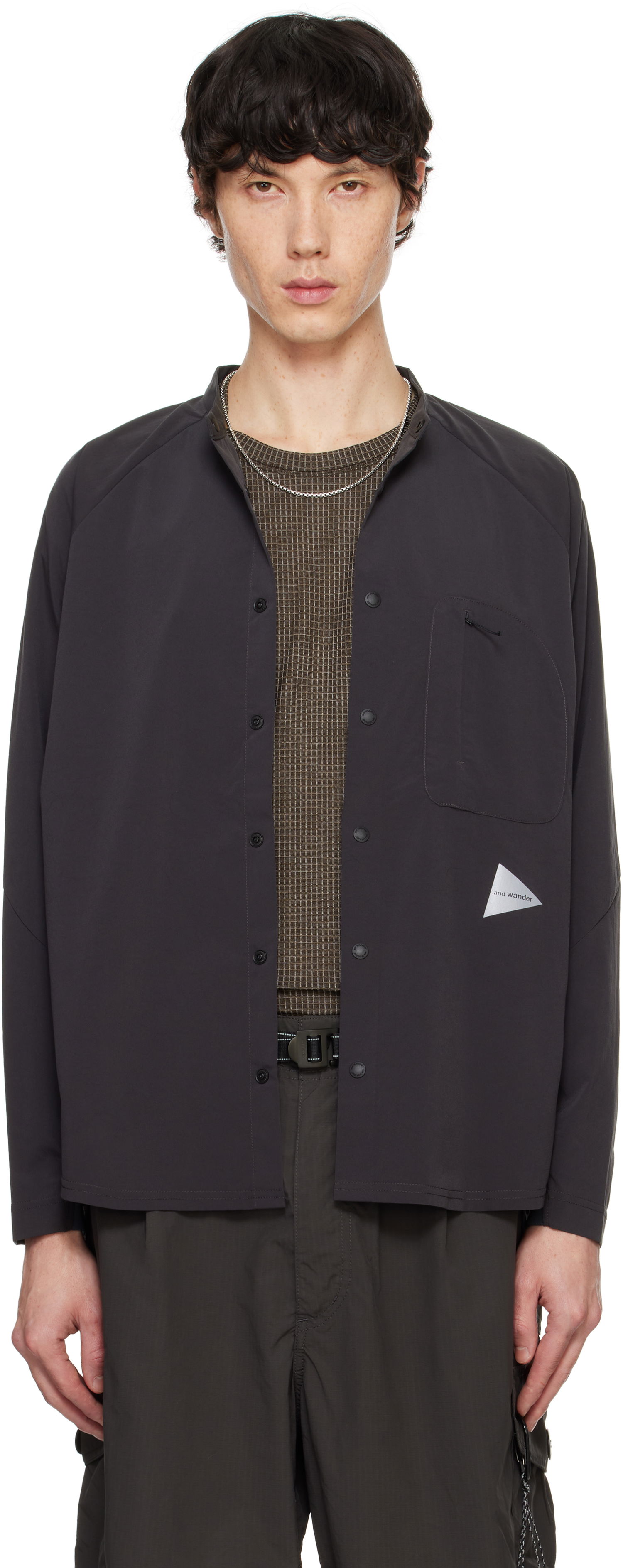 Skjorte and wander Fleece Base Band Collar Shirt Sort | 5744253121, 0