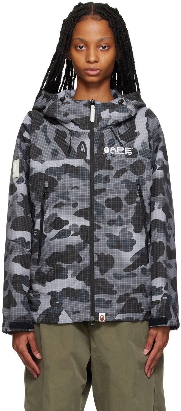 Jakke BAPE Grid Jacket Sort | 001LJI802005L, 0