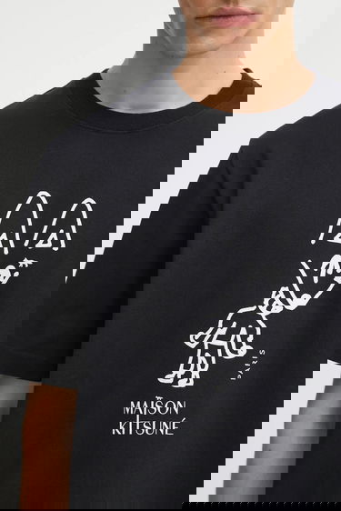 T-shirt MAISON KITSUNÉ Party Fox Comfort Graphic T-Shirt Sort | PM00116KJ7025, 3