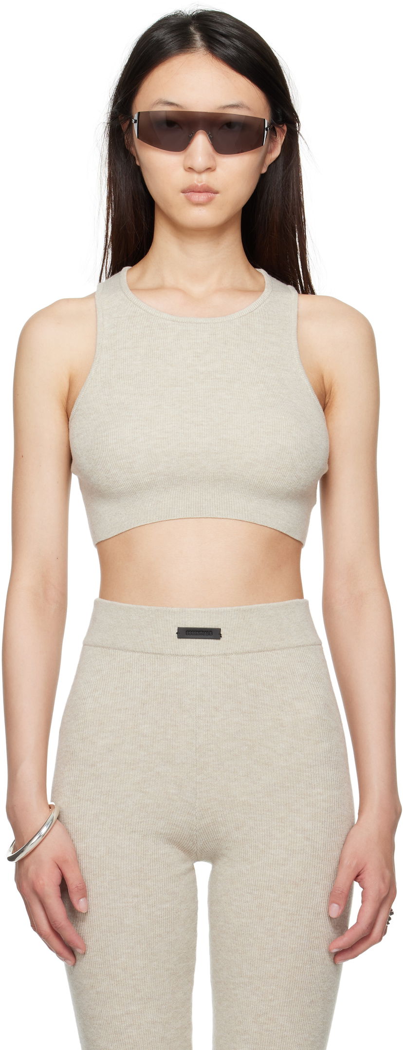 Tanktop Fear of God Fear of God ESSENTIALS Soft Rib Sport Tank Top Beige | 192SP257691FW