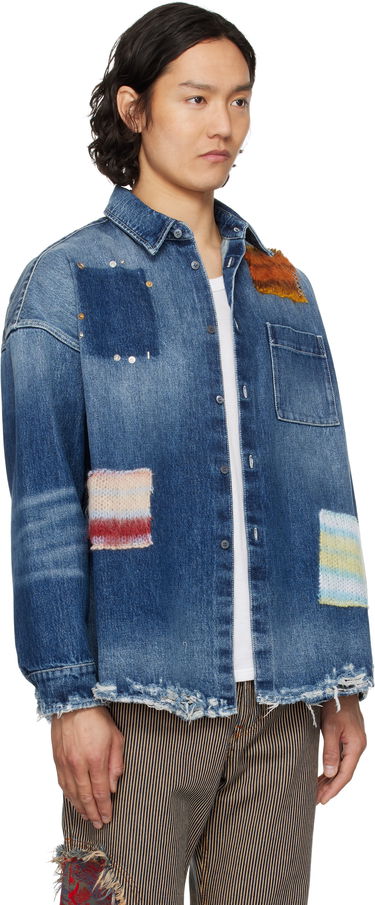 Skjorte Marni Marni Patched Denim Shirt Blå | CUJU0061LX USCX01, 1