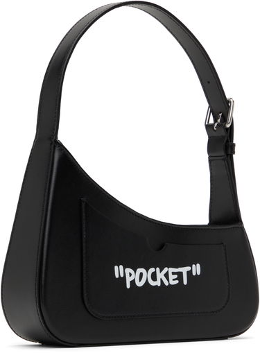 Håndtaske Off-White Off-White Jitney Quote Shoulder Bag Sort | OWNN18AC99LEA0011001, 2