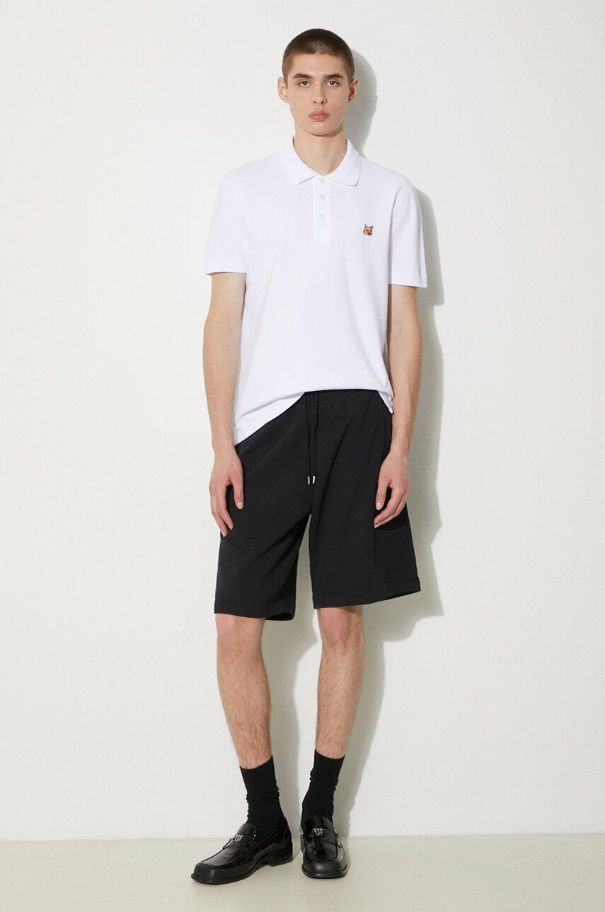 Polo skjorte MAISON KITSUNÉ Maison Kitsuné Bold Fox Head Patch Oversize Jog Shorts Hvid | MM01121KM0001, 1