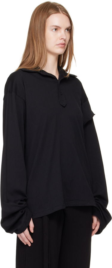 Polo skjorte Ottolinger Ottolinger Long Sleeve Polo Sort | 115-102915-02, 1