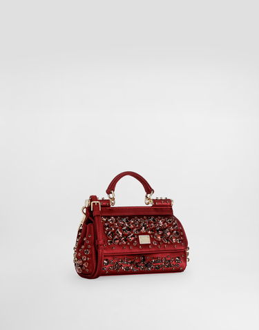 Håndtaske Dolce & Gabbana Small Sicily Embellished Handbag Rød | BB7116C9S4880305, 2