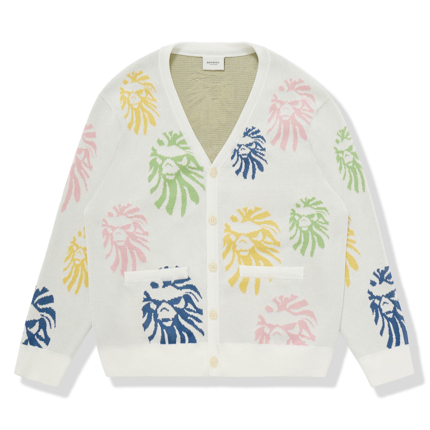 Sweater BAPE BAPE BLACK Ape Head Cardigan White Flerfarvet | 1I20-120-001 WH, 0