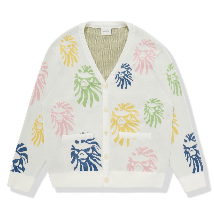 Sweater BAPE BAPE BLACK Ape Head Cardigan White Flerfarvet | 1I20-120-001 WH