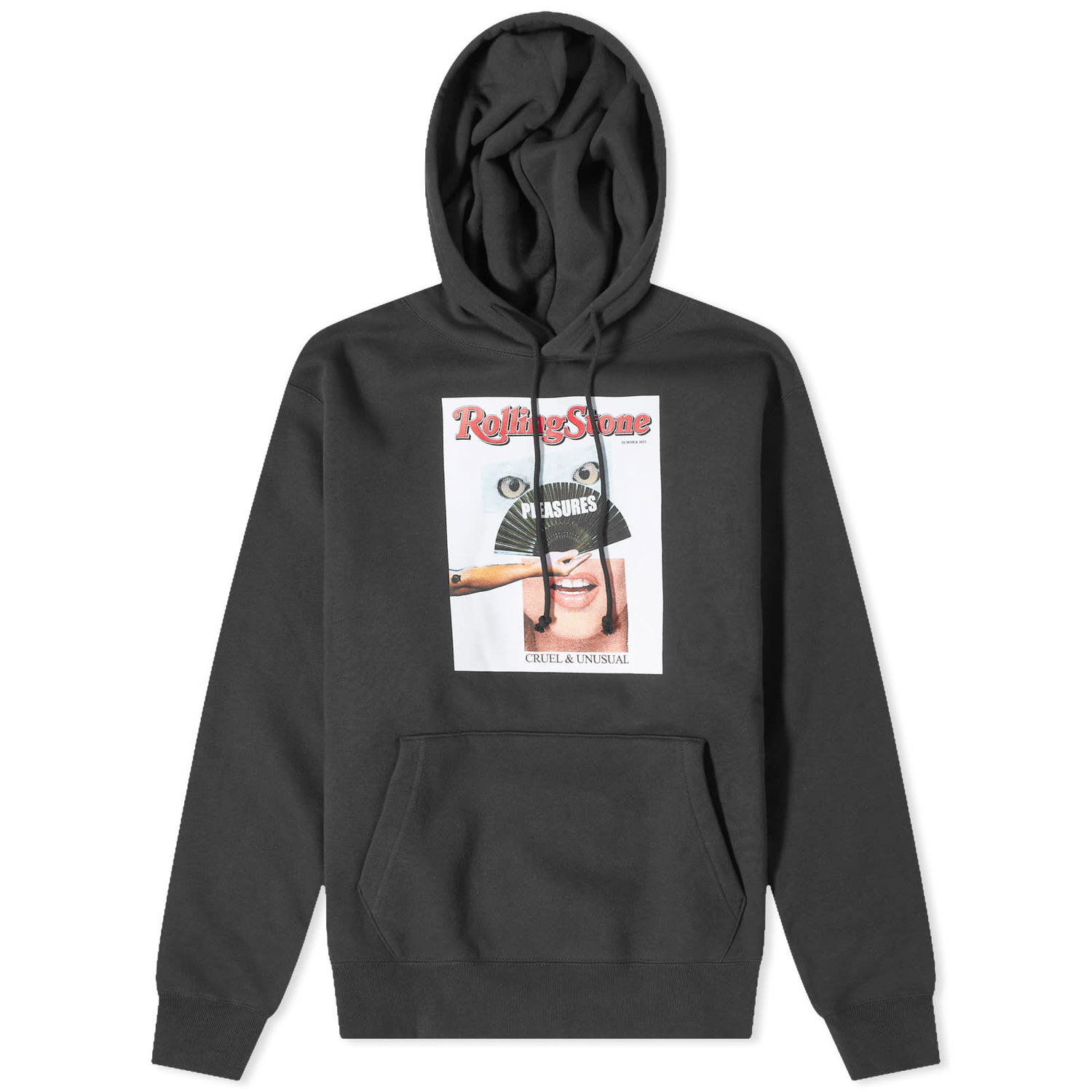 Sweatshirt Pleasures Rolling Stone x Hoodie Black Sort | P23SU055-BLK, 0