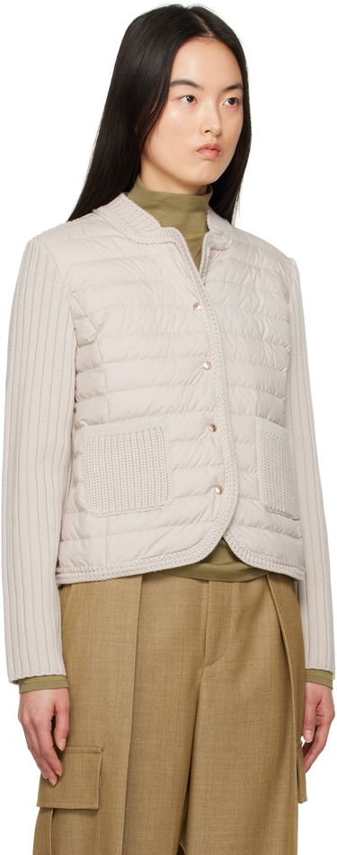 Puffer jakke Moncler Moncler Padded Wool Down Cardigan Beige | 9B000-13 M1131, 1