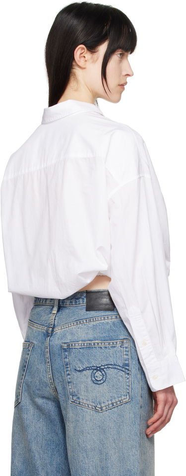 Skjorte R13 R13 Crossover Cropped Button-Down Shirt Hvid | R13WR269-R338B, 2