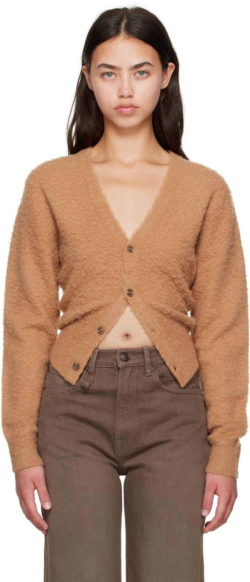 Sweater R13 R13 Split Hem Cardigan Brun | R13WY291-Y213A