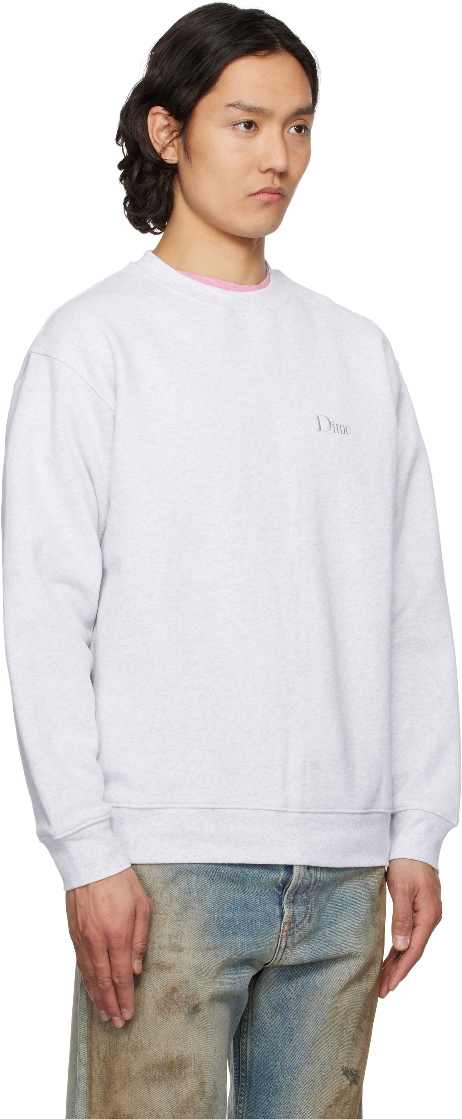 Sweater Dime Dime Classic Small Logo Crewneck Sweatshirt Grå | DIMESP2538ASH, 1