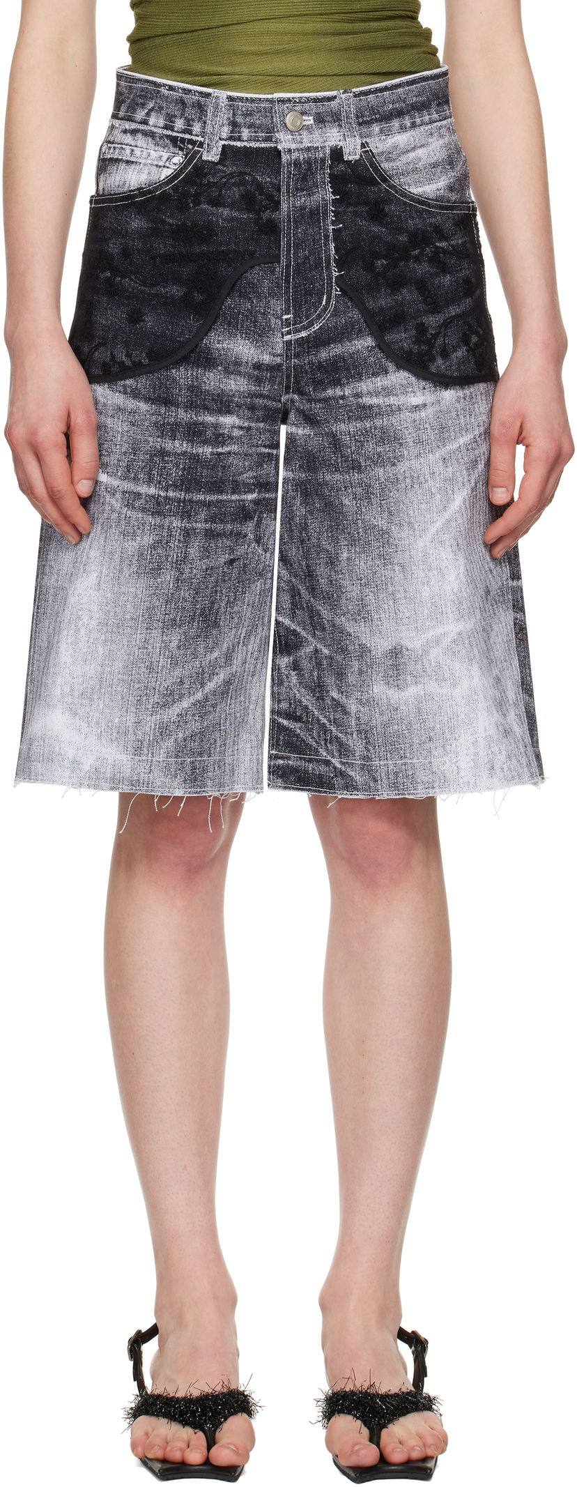 Shorts Andersson Bell Andersson Bell Lace Paneled Denim Shorts Grå | apa794w
