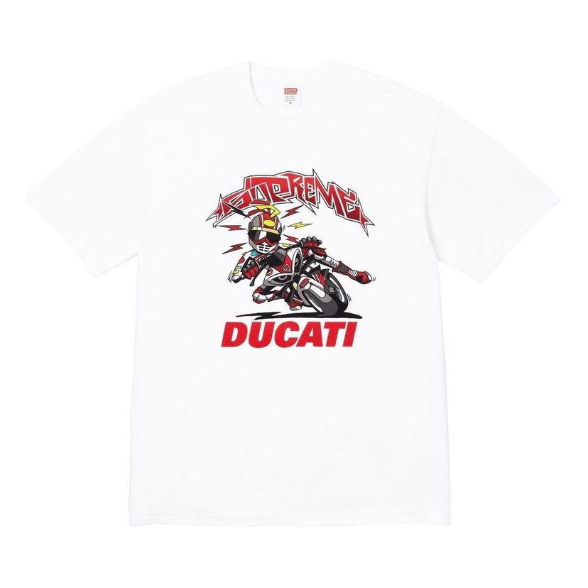 T-shirt Supreme Supreme x DUCATI Bike Graphic T-Shirt Hvid | SUP-SS24-279