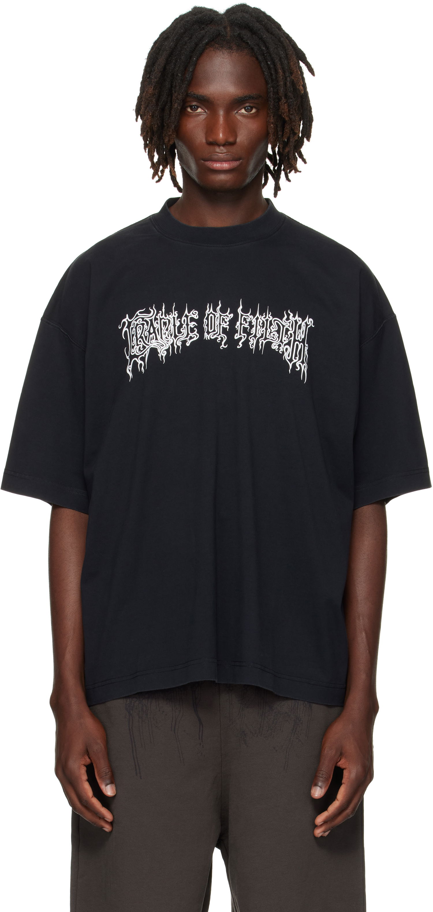 T-shirt VETEMENTS Vetements Cradle of Filth Logo Regular Fit T-Shirt Sort | UCF76TR100B, 0