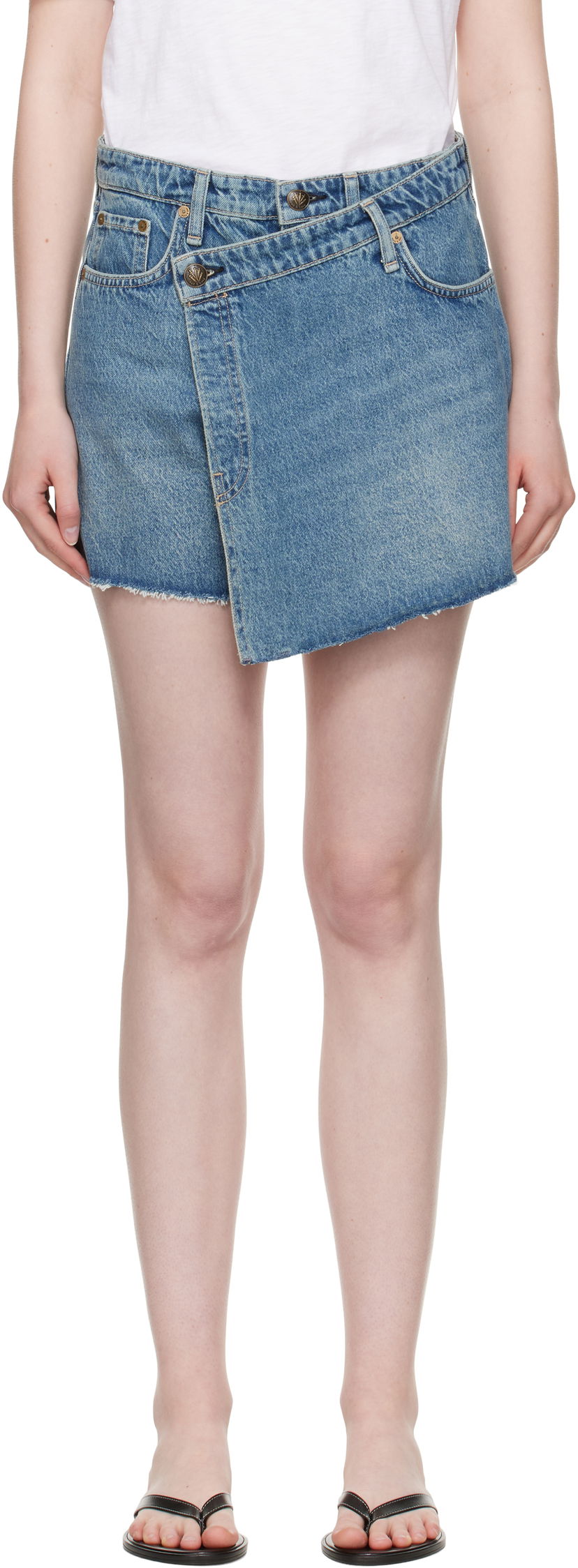 Nederdel rag & bone rag & bone Belinda Denim Mini Skort Blå | WDD25P9003RGAM