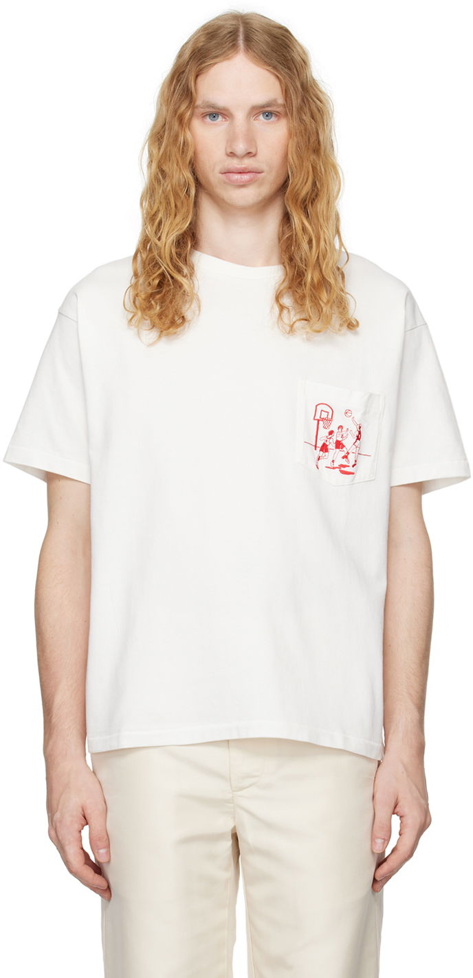 T-shirt Bode Embroidered Hoop T-shirt Hvid | MRF24CS049