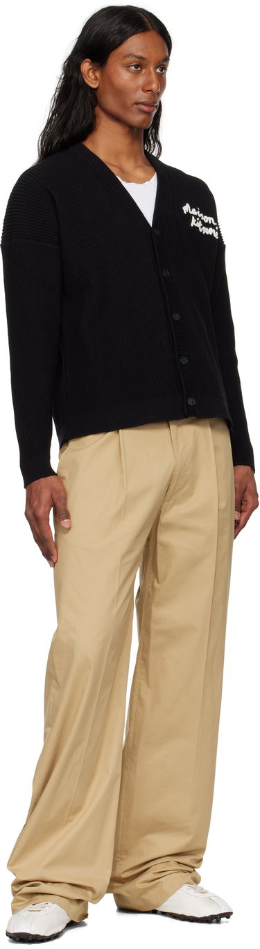 Sweater MAISON KITSUNÉ Handwriting Comfort Ribbed Cardigan by Maison Kitsuné Sort | OM00505KT1126, 3