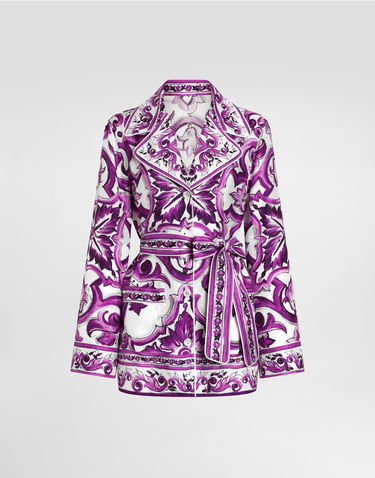 Jakke Dolce & Gabbana Dolce & Gabbana Majolica-Print Twill Jacket Lilla | F5Q03THI1TKIP3TN, 0