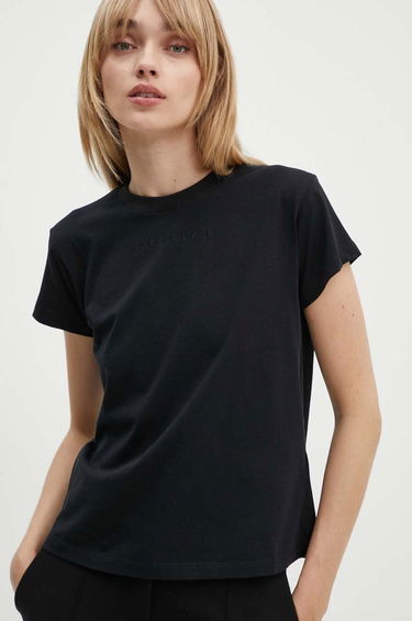 T-shirt Maison Margiela MM6 Maison Margiela Black Embroidered Logo T-Shirt Sort | S52GC0247.S24312, 0