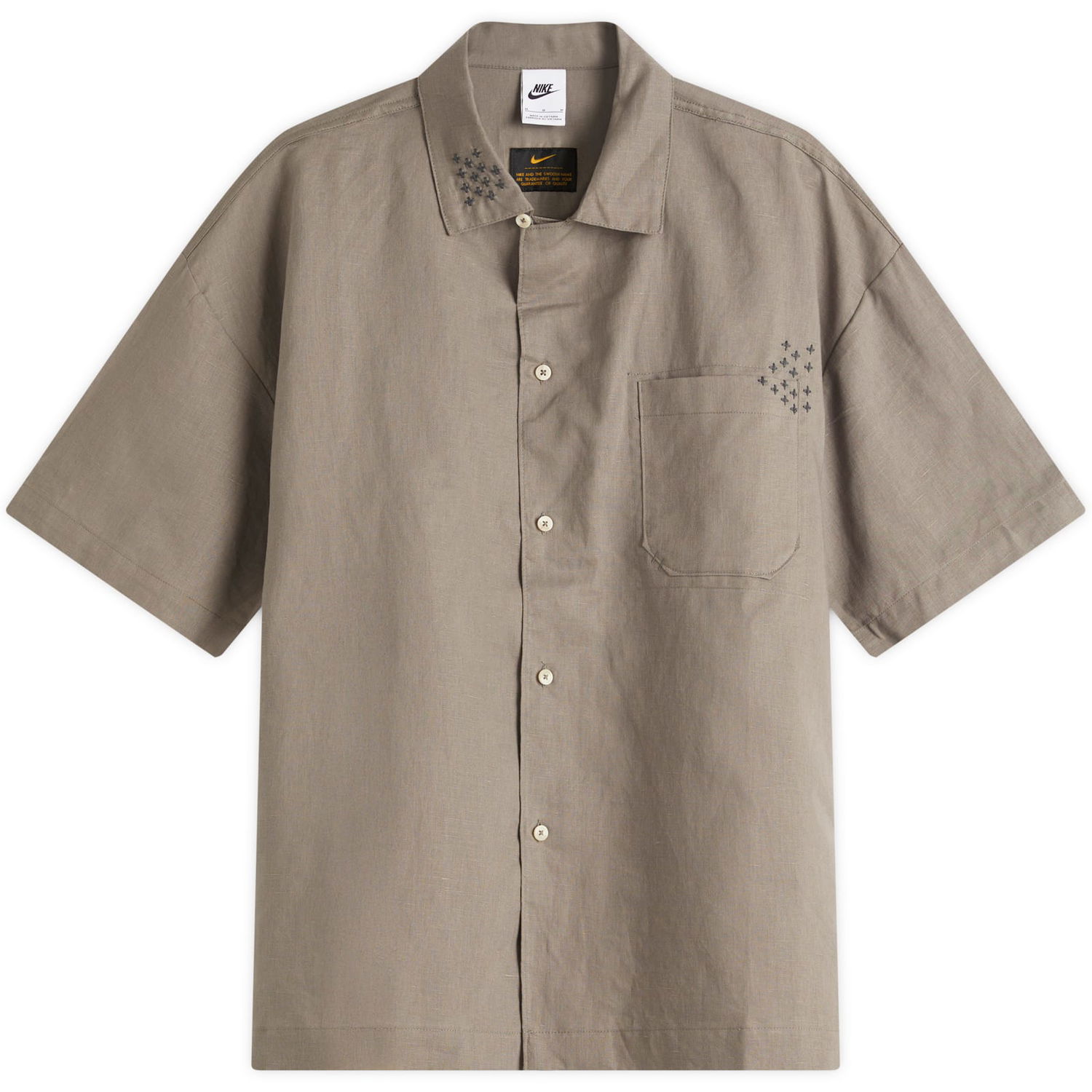 Skjorte Nike Life Sashiko Short Sleeve Shirt, Size Large Grå | HJ2981-289, 1